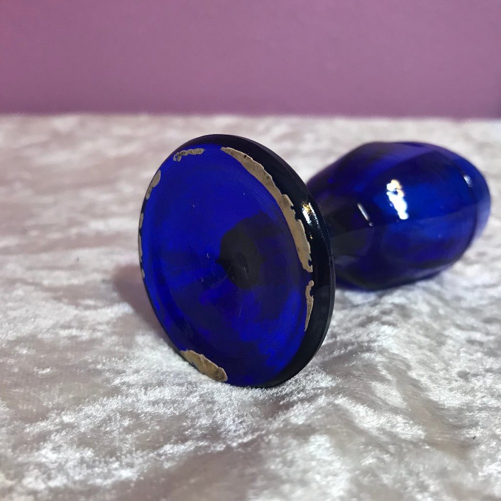 Vintage Mini Cobalt Eye Wash Cup * Occular Collectible GUC Retro Stemmed Optical - Picture 3 of 5